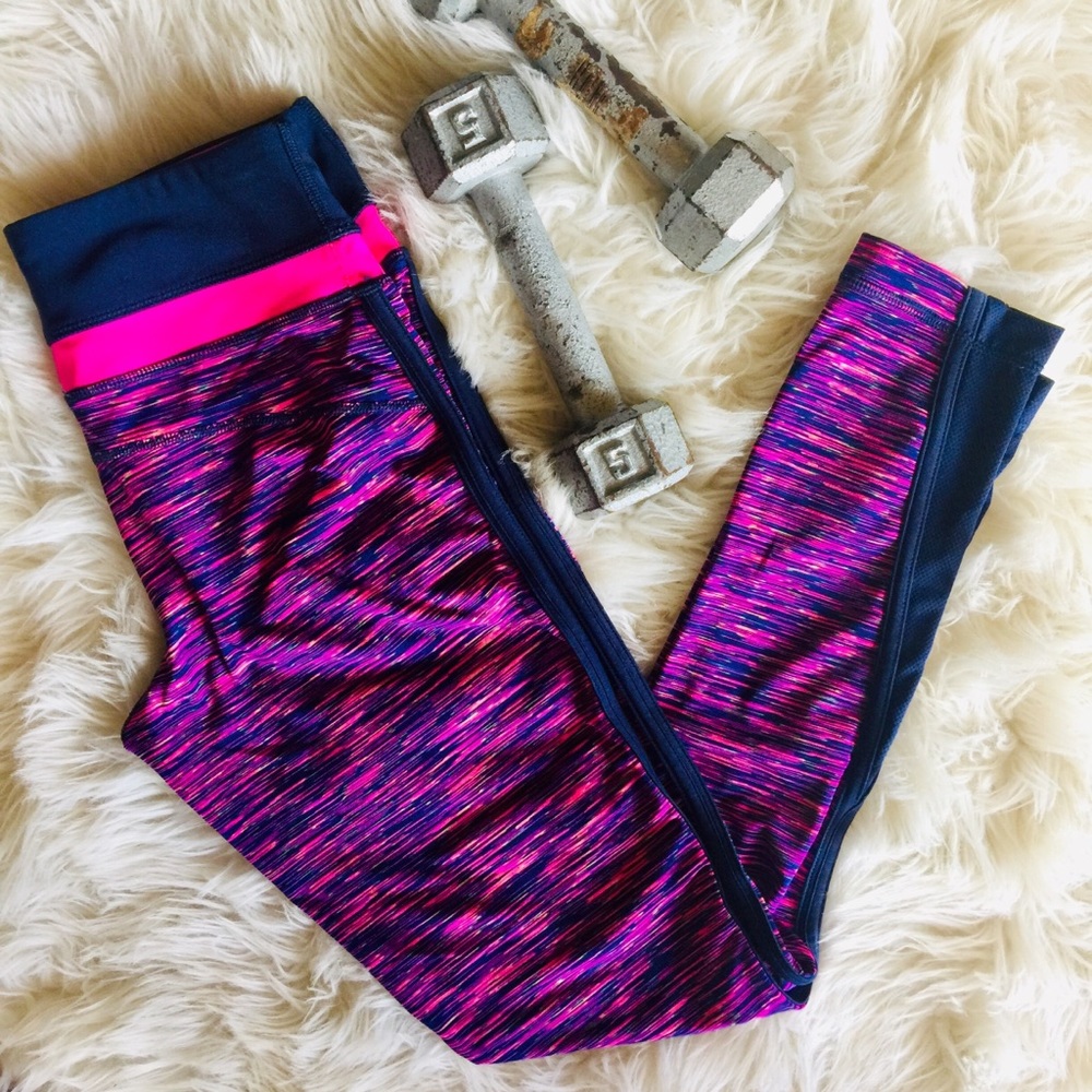 Hot Pink & Navy Workout Leggings